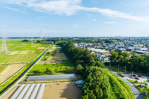 農業用地と住宅地