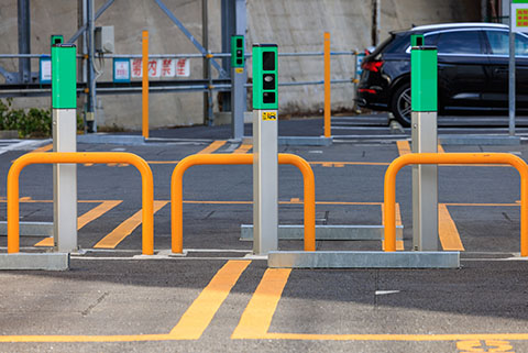 車室ごとにカメラがあるロックレス駐車場